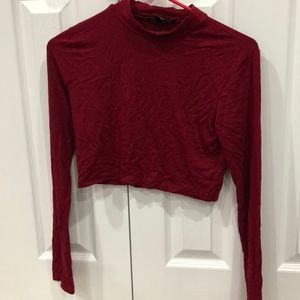 Cropped mock neck